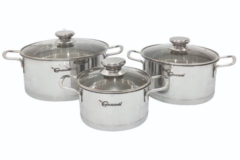 Bộ nồi inox 3 đáy cao cấp thân đứng Youcook YCS-3PS