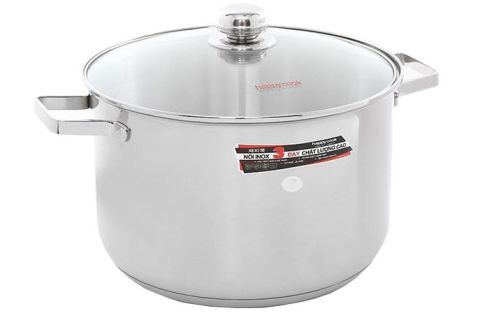 Nồi inox 3 đáy nắp kiếng 30cm Happy Cook NC-30G