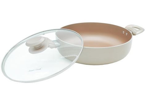 Nồi lẩu tráng sứ Smartcook vung kính đáy từ 26cm 2355552