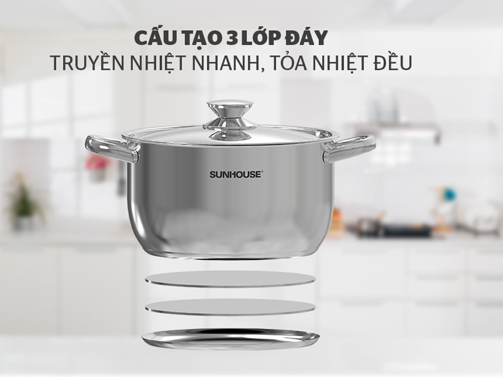 Cấu tạo đáy nồi 3 lớp 