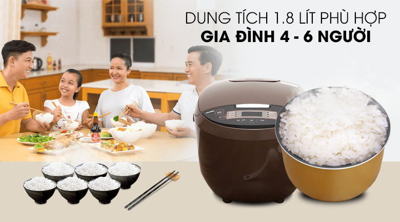 Dung tích nồi là 1.8 lít