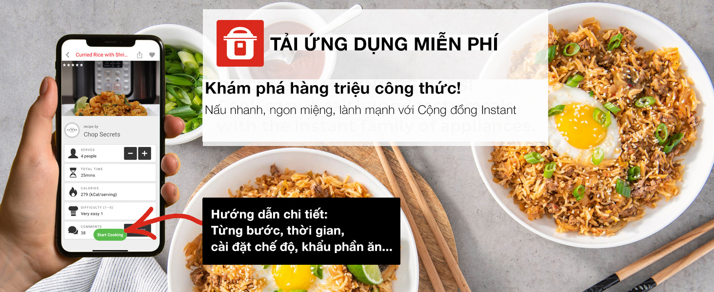 Tải ngay ứng dụng Công đồng Instant Pot miễn phí trên iSO và Android