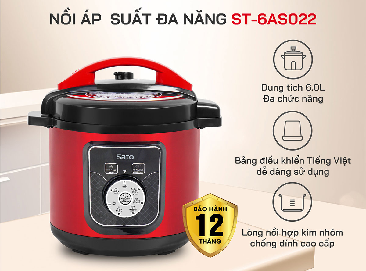 Nồi áp suất điện đa năng Sato 6AS029 