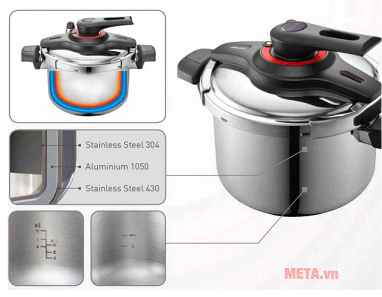 Nồi áp suất cơ PoongNyun VTGPC-10 có thiết kế tay cầm tiện lợi