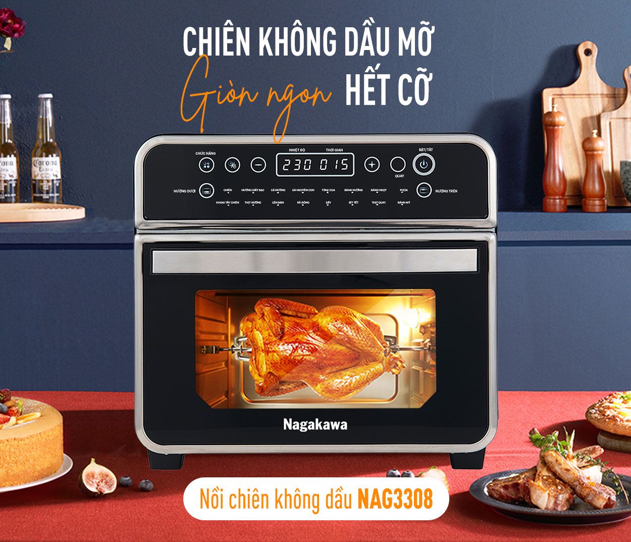 nồi chiên không dầu Nagakawa NAG3308  