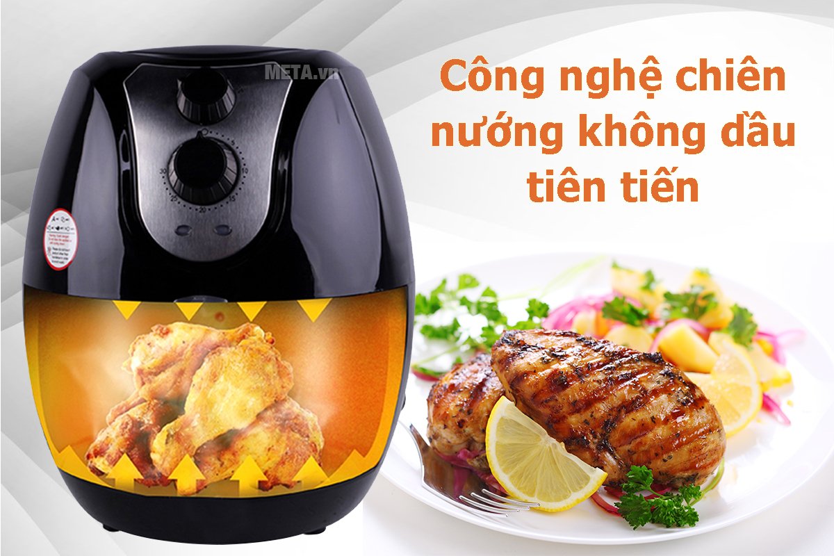 Nồi chiên không dầu Perfect 3 lít có thiết kế gọn nhẹ 