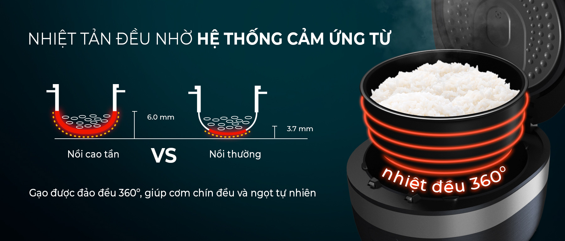 Công nghệ giúp cơm chín đều, nhanh