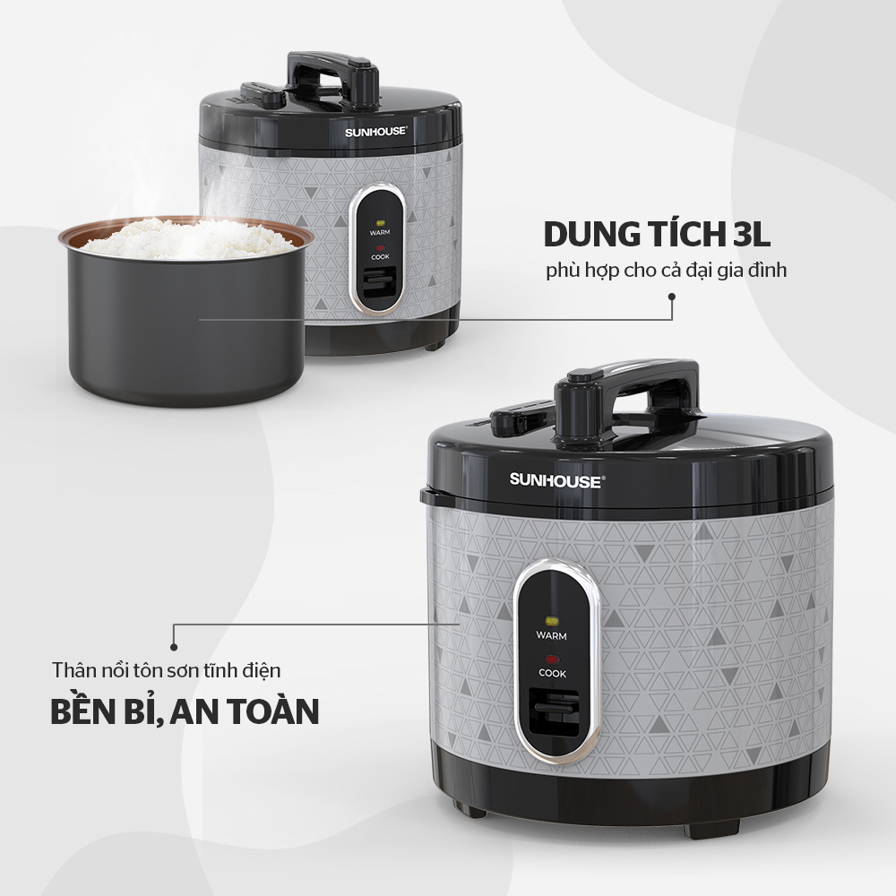 Dung tích nồi là 3 lít