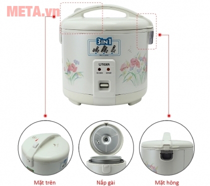 Nồi cơm điện cơ Tiger JNP-1803 mang vẻ đẹp trang nhã, hiện đại