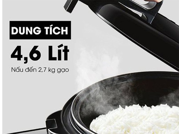 Dung tích 4.6 lít đáp ứng nhu cầu gia đình đông thành viên