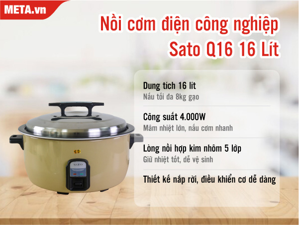 Nồi cơm điện công nghiệp Sato Q16