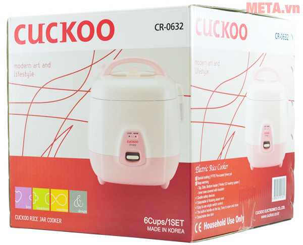 Vỏ hộp của nồi cơm điện cá nhân Cuckoo CR-0632