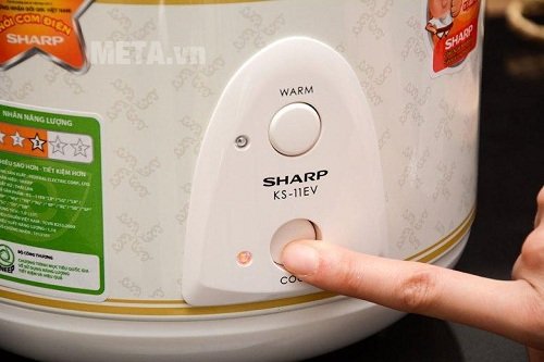 Nồi cơm điện Sharp KS-11EV - 1 lít có 2 nút nhấn, dễ sử dụng