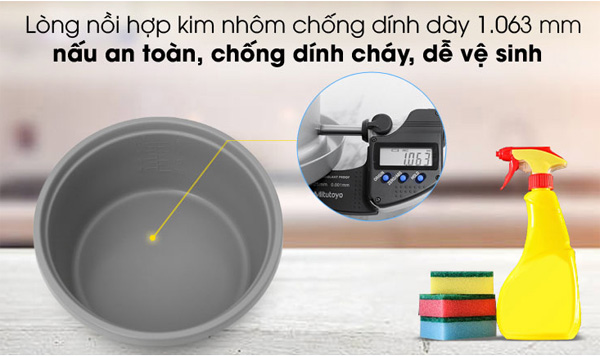 Lòng nồi có lớp chống dính