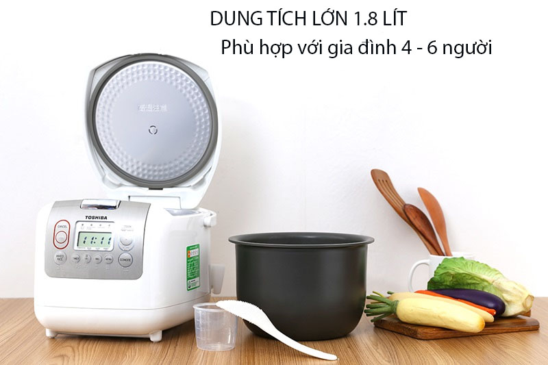 Nồi cơm điện có dung tích 1,8 lít