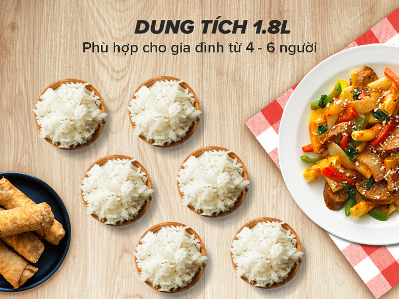 Nồi phù hợp với gia đình từ 4 - 6 thành viên