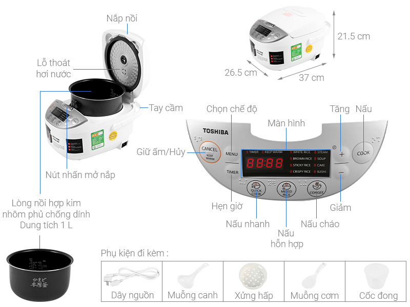 Nồi cơm điện tử Toshiba RC-10DH2PV