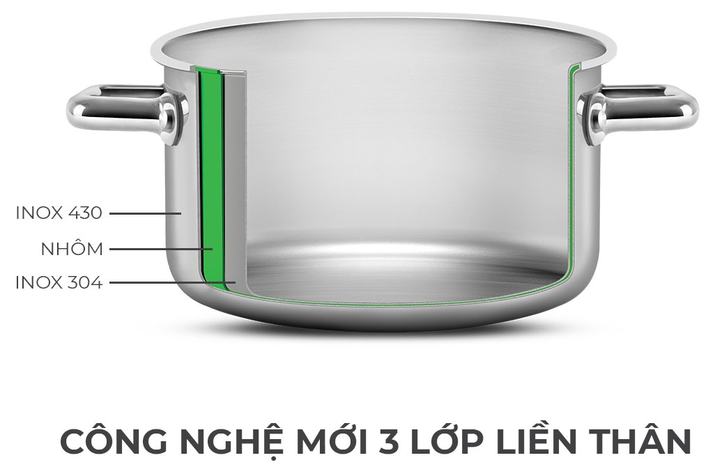 Nồi inox liền khối  