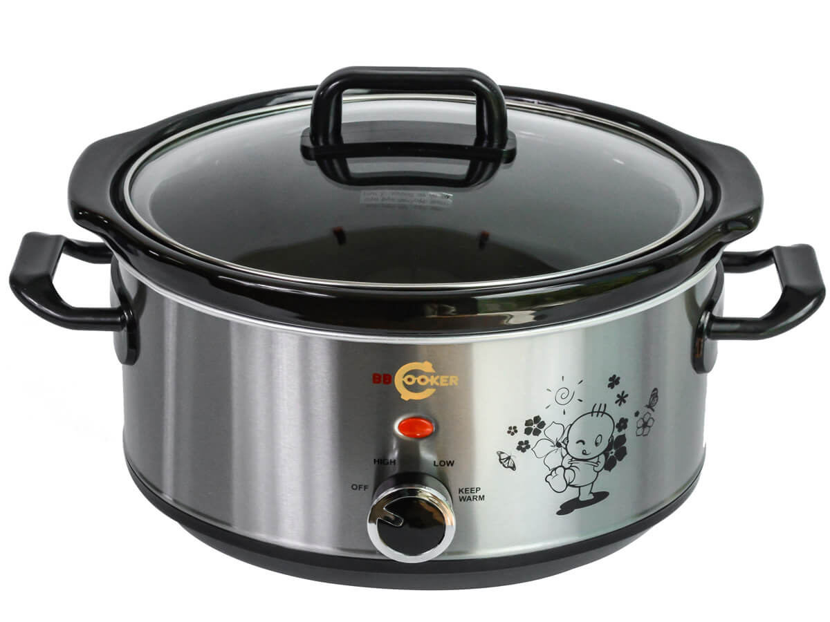 Nồi nấu cháo đa năng Hàn Quốc BBCooker sử dụng núm vặn để điều chỉnh chế độ nấu.