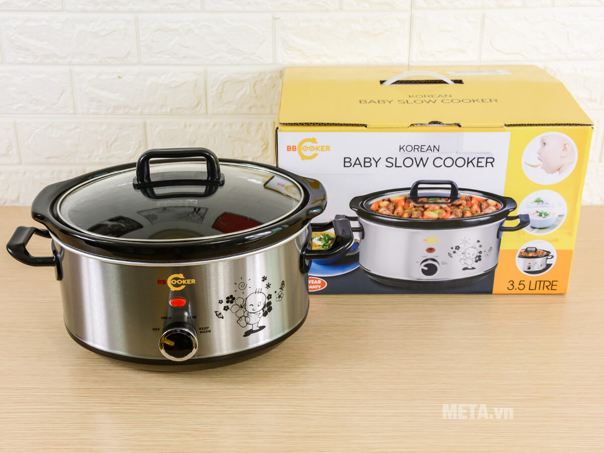 Nồi nấu cháo đa năng Hàn Quốc BBCooker 3.5 lít có hộp đựng sang trọng.