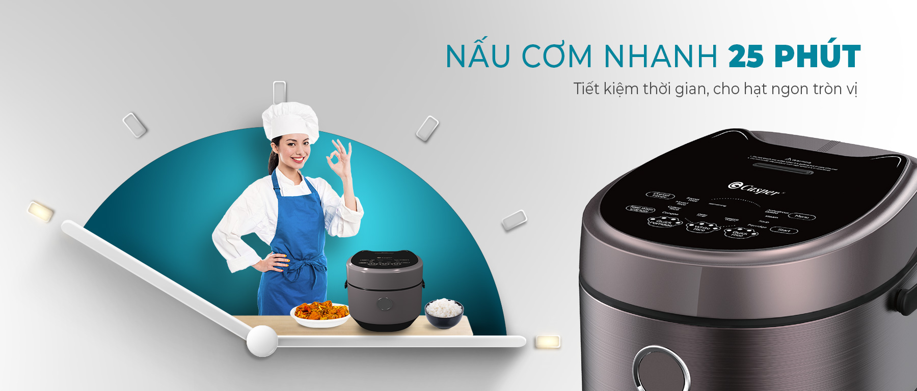 Chế độ nấu nhanh chỉ 25 phút