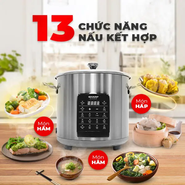 Trang bị 13 chức năng nấu khác nhau