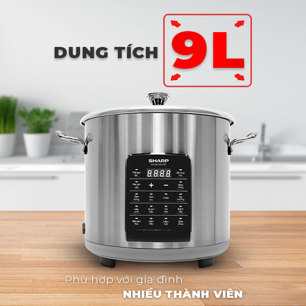 Dung tích sử dụng là 9 lít