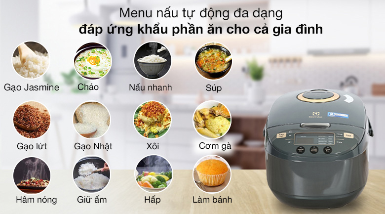 Menu nấu đa dạng món ăn