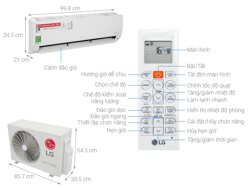 Điều hoà LG Inverter 2 HP V18API1