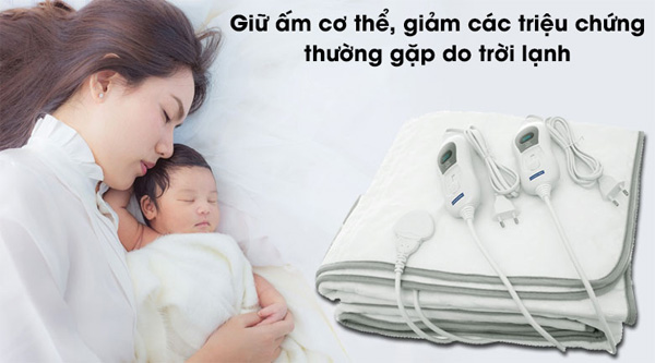 Chăn được thiết kế hai bộ điều khiển riêng biệt, bạn có thể sử dụng chăn đơn hay chăn đôi