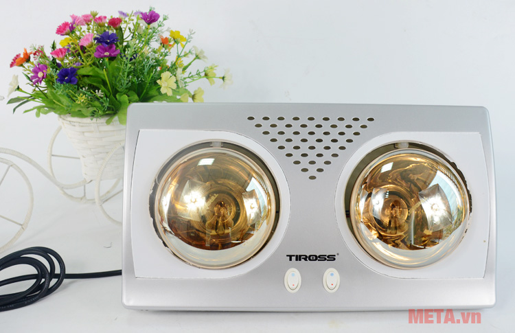  Đèn sưởi 2 bóng Tiross TS9291 có thiết kế sang trọng, tao nhã