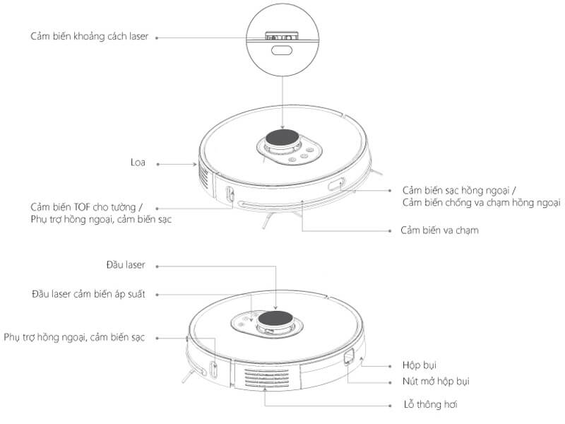 Robot hút bụi lau nhà LDS Laser 2700 Pa Probot Nelson A9