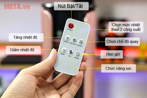 quạt sưởi gốm Ceramic FujiE CH 1600RM đi kèm 1 chiếc remote điều khiển từ xa