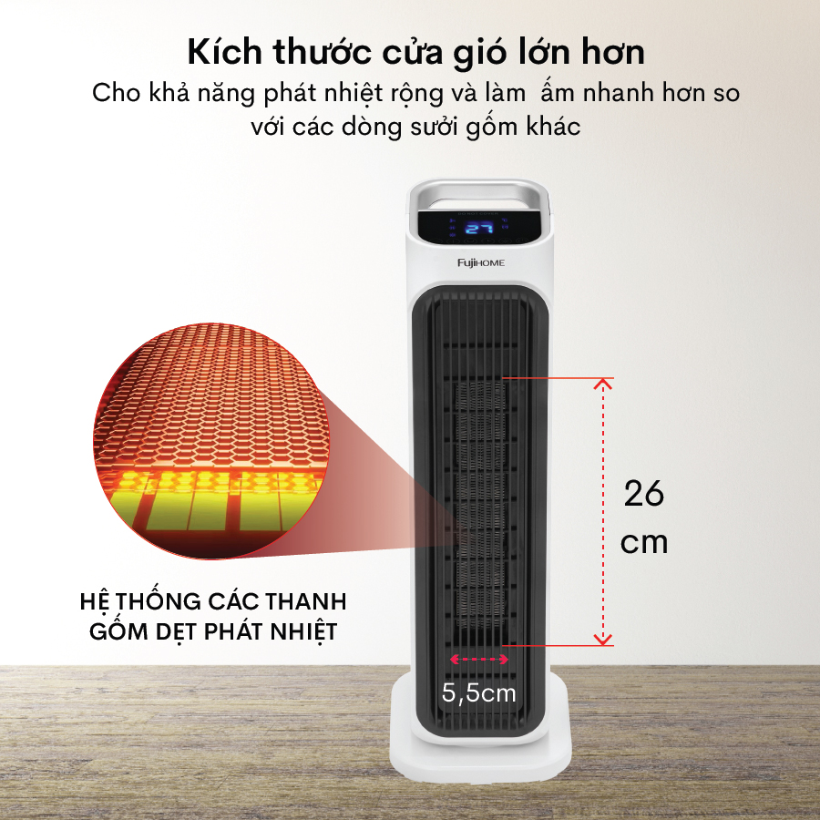 Quạt sưởi gốm để sàn  