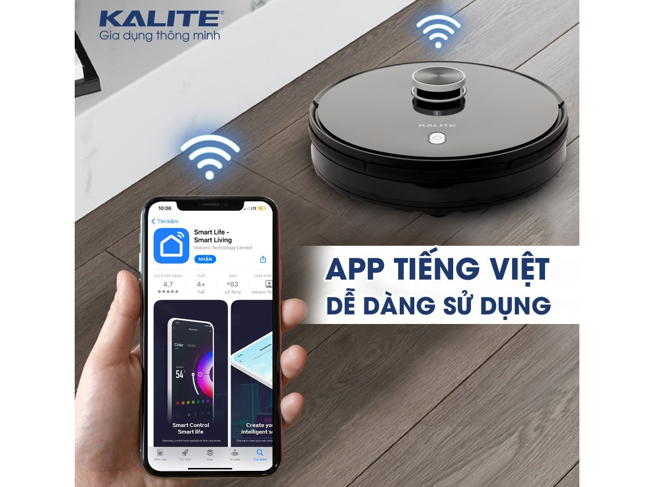 Robot hút bụi lau nhà thông minh