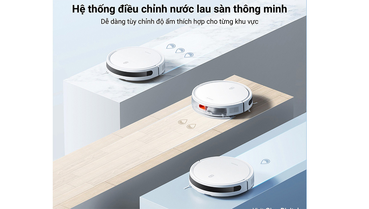 Robot có hệ thống điều chỉnh nước lau sàn 