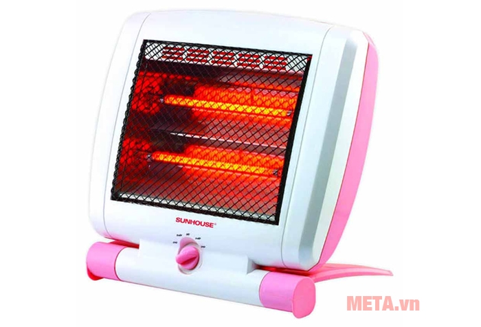 Sưởi điện 2 bóng Halogen Sunhouse SHD7010 màu hồng