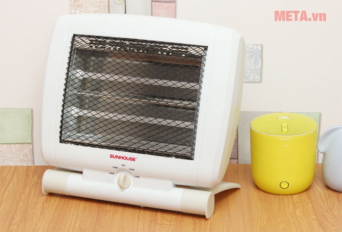 Đèn sưởi 2 bóng Halogen Sunhouse SHD7010 màu trắng