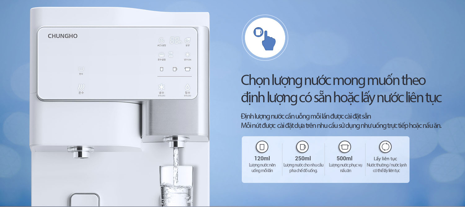 Chủ động lựa chọn lượng nước uống mong muốn