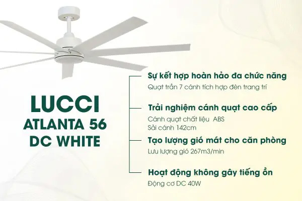 Ưu điểm nổi bật của quạt trần Lucci Atlanta DC 213182