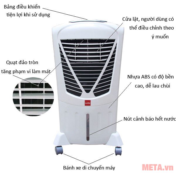 Cấu tạo của máy làm mát Air Cooler Cello Dura Cool