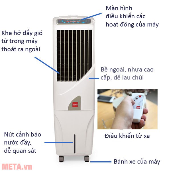 Máy làm mát Air Cooler Cello Tower 25 có cấu tạo đơn giản 