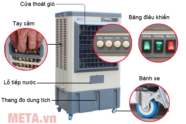 Cấu tạo máy làm mát gia đình Air Cooler FujiE AC-40B