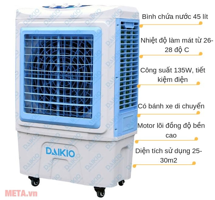 Máy làm mát không khí Daikio DK-5000C có nhiều tính năng nổi trội