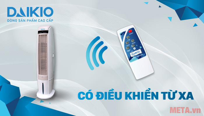 Máy làm mát không khí Daikio DKA-03500B đi kèm điều khiển từ xa tiện lợi