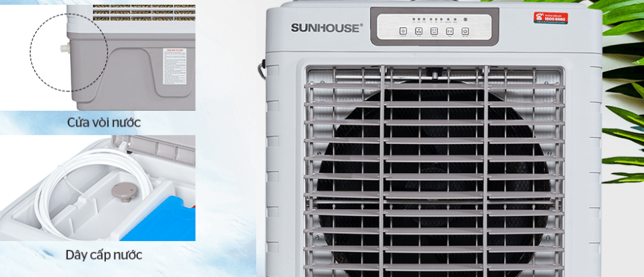 Máy làm mát không khí Sunhouse SHD7746 có dây tiếp nước tự động