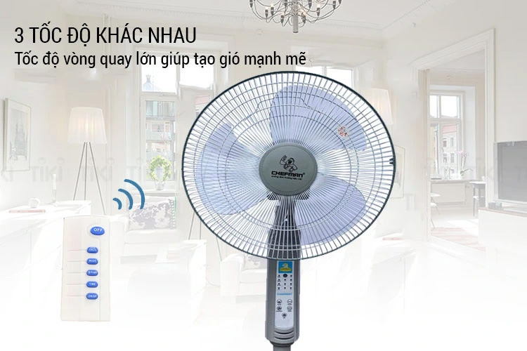 Quạt có 3 tốc độ gió khác nhau cho bạn tùy chỉnh