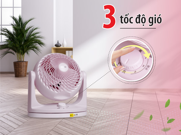 Quạt đối lưu không khí Iris Ohyama PCF-HEK18 có 3 tốc độ gió