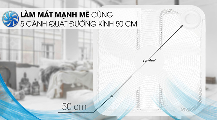 Cánh quạt có đường kính là 50cm