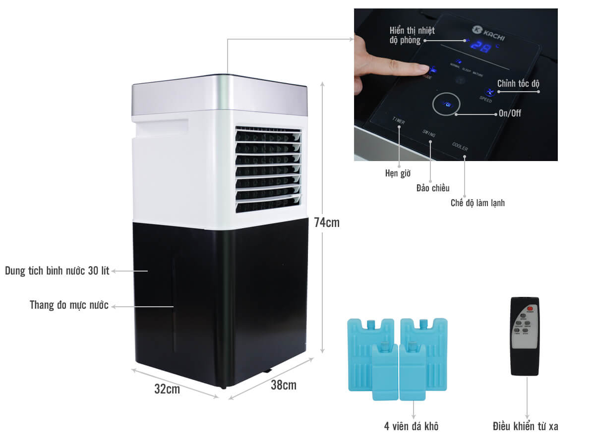 Hình ảnh quạt làm mát không khí Kachi 30 lít